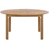 Beliani Gartentisch Akazienholz rund mit dekorativer Tischplatte Öffnung für den Sonnenschirm Modern Rustikal Klassisch