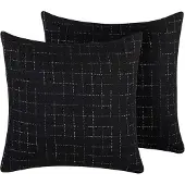 Beliani DEKOKISSEN 2er-Set Schwarz 45/45 cm Bellflower