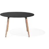 Beliani ESSTISCH 120/120/74 cm Schwarz, Hellbraun Rund Bovio