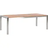Beliani Gartentisch Eukalyptusholz Edelstahl 220 x 100 cm modern Outdoor Garten Terrasse