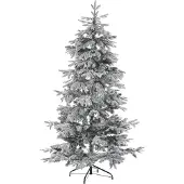 Beliani Weihnachtsbaum 180 cm Weiß Kunststoff/Metall Schnee Effekt inkl. Ständer Weihnachtszeit Weihnachten Wohnzimmer Modern