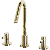 Beliani Waschbeckenarmatur 3-Loch-Armatur Wasserhahn geschwungene Form Edelstahl glänzendes Gold Stilvoll Modern Elegant Glamourös