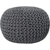 Beliani Bilini Pouf 50 x 35 cm dunkelgrau CONRAD