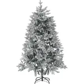 Beliani Weihnachtsbaum 180 cm Weiß Schneebedeckt mit Kunstschnee und Ständer Weihnachtszeit/ Weihnachten/ Wohnzimmer Modern