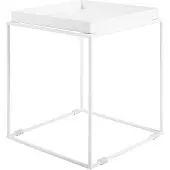 Beliani Beistelltisch Weiß 40 x 40 cm Metall Pulverbeschichtet Quadratisch Minimalistisch Modern