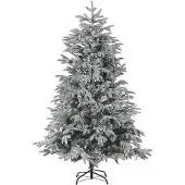 Beliani Weihnachtsbaum 210 cm Weiß Schneebedeckt mit Kunstschnee und Ständer Weihnachtszeit/ Weihnachten/ Wohnzimmer Modern