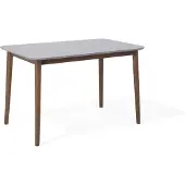 Beliani Esstisch Braun Grau 77 x 118 cm MDF Tischplatte Holz Gestell Lackiert Rechteckig Modern Retro Stil