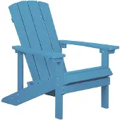 Beliani Gartenstuhl Türkis Kunstholz breite Armlehnen Muskoka Adirondack Stil Terrasse Outdoor