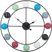 Beliani Bunte Wanduhr ø 56 cm mit bunten Kugeln Rund Minimalistisch