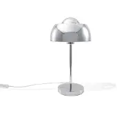 Beliani Tischlampe Silber Metall 44 cm runder Schirm Kabel mit Schalter Industrie Look