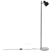 Beliani Stehlampe Schwarz Metall 149 cm Betonfuß verstellbarer Schirm Scheinwerfer-Look Kabel mit Schalter Industrie Design