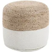 Beliani Pouffe aus Jute, weiß, DALAMA