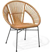 Beliani Rattanstuhl Natürlich Rattan/Metall für den Innenbereich Modern