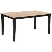 Beliani Esstisch Braun Schwarz 90 x 150 cm Gummibaumholz Lackiert Rechteckig Modern