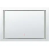 Beliani Badspiegel Silber 80 x 60 cm Kunststoff mit LED Beleuchtung Rechteckiger Modern