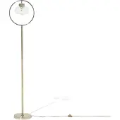 Beliani Stehlampe Gold Metall 165 cm Lampenschirm Glas Kreisform Kabel mit Schalter Retro Design