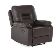 Beliani Sessel Braun Kunstleder verstellbar Wohnzimmer Arbeitszimmer Retro Stil