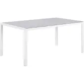 Beliani Gartentisch Grau und Weiß Aluminium mit Glasplatte Hartglas 160 x 90 cm Rechteckig Modern Outdoor Terrasse Ausstattung