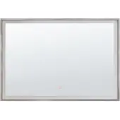 Beliani Badspiegel Silber 80 x 60 cm Kunststoff mit LED Beleuchtung rechteckig Elegant Modern