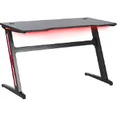 Beliani Gaming-Tisch Schwarz MDF Metall 120 x 60 cm RGB LED-Beleuchting Schräge Beine Futuristisch Jugendzimmer Büro