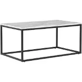 Beliani Couchtisch Beige / Schwarz 60 x 100 cm Marmor Optik Rechteckig Modern