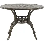 Beliani Gartentisch Dunkelbraun Aluminium Rund Retro-Optik Bistro Gartenmöbel