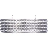 Beliani Hängeleuchte Silber Metall 2-flammig ovaler Schirm mit Kristallen aus Acrylglas Moderner Glamouröser Stil für Wohn- Schlaf- und Esszimmer