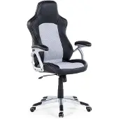 Beliani Bürostuhl Schwarz/Grau Kunstleder/Nylon Bequem Praktisch Modern