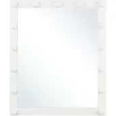 Beliani Badspiegel Weiß 50 x 60 cm Eisen mit LED Beleuchtung Rechteckig Modern