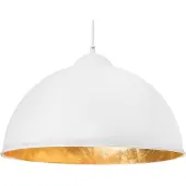 Beliani Hängeleuchte Weiß und Gold Metall Halbkugel Industrie Look für Wohn- Schlaf- und Esszimmer
