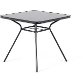 Beliani Gartentisch Schwarz Sicherheitsglas Stahl 80x80 cm Quadratisch Balkon Terrasse