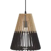 Beliani Hängeleuchte Schwarz/ Hellbraun 121 cm MDF-Platte Zweifarbig Boho-Industrie Look für Wohn- Schlaf- und Esszimmer Modernes Design