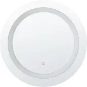 Beliani Badspiegel Silber ø 58 cm Kunststoff LED Beleuchtung mit Touch Sensor Schalter Rund Modern