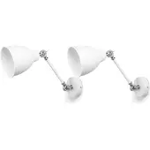 Beliani Wandleuchte Weiß Metall 2er Set mit Schwenkarm verstellbar Glockenförmig Modernes Design
