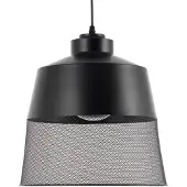Beliani Hängeleuchte Schwarz Metall mit Schirm in Glockenform und Netz-Optik Vintage Minimalistischer Stil