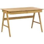 Beliani Schreibtisch heller Holzfarbton 120 x 70 cm zwei Schubladen robuste Holzbeine Modernes Design Praktisch Funktional Pflegeleicht