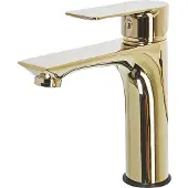 Beliani Wasserhahn Gold aus Messing Badezimmer/ Armaturen/ Badarmaturen Glänzender Klassischer Wasserhahn Modernes Design