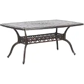 Beliani Gartentisch dunkelbraun Aluminium rechteckig Retro-Optik Bistro Garten