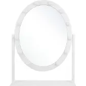 Beliani Badspiegel Weiß 50 x 60 cm Eisen mit LED Beleuchtung Oval Glamour Modern