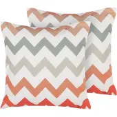 Beliani Gartenkissen 2er Set Bunt 45 x 45 cm aus Polyester mit geometrischem Muster Quadratisch Garten/ Balkon /Terrasse modernes Design