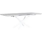 Beliani Esstisch Weiß MDF Tischplatte Marmor Optik 160 x 90 cm ausziehbar 200 x 90 cm mit Metallbeinen Rechteckig Modern Glamour Esszimmer Küche