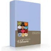 Romanette Spannbettlaken Blau (Velours)-1-person (80/90/100 x 200/210/220 cm)
