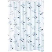 RIDDER Duschvorhang Textil Helgoland inkl. Ringe blau 180x200 cm