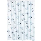 RIDDER Duschvorhang Textil Helgoland inkl. Ringe blau 120x200 cm