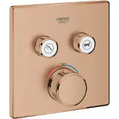 GROHE Grohtherm SmartControl Thermostat mit zwei Absperrventilen, 29124DL0, Farbe: Warm sunset gebürstet