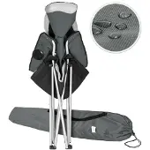 TecTake Stoelenset - 2 Stuks - Luxe Campingstoelen - Grijs- Zwart
