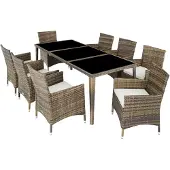 TecTake Aluminium Rattan Sitzgruppe Menorca wetterfest und UV-beständig