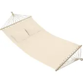 TecTake 2 Personen Hängematte Eden Birkenholz-Stangen Beige