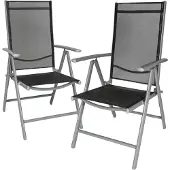 TecTake Klappbare Gartenstühle mit verstellbarer Lehne, Netzgewebe