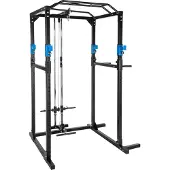 TecTake Kraftstation mit Latzug - schwarz/blau